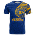 Personalized West Coast Eagles Polynesian T Shirt Tribal Chest and Sleeve Tattoo Heritage Warrior