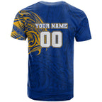 Personalized West Coast Eagles Polynesian T Shirt Tribal Chest and Sleeve Tattoo Heritage Warrior