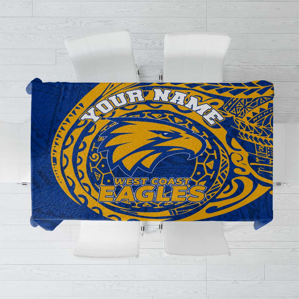 Personalized West Coast Eagles Polynesian Tablecloth Tribal Chest and Sleeve Tattoo Heritage Warrior
