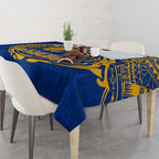 Personalized West Coast Eagles Polynesian Tablecloth Tribal Chest and Sleeve Tattoo Heritage Warrior