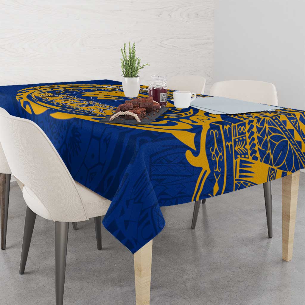 Personalized West Coast Eagles Polynesian Tablecloth Tribal Chest and Sleeve Tattoo Heritage Warrior