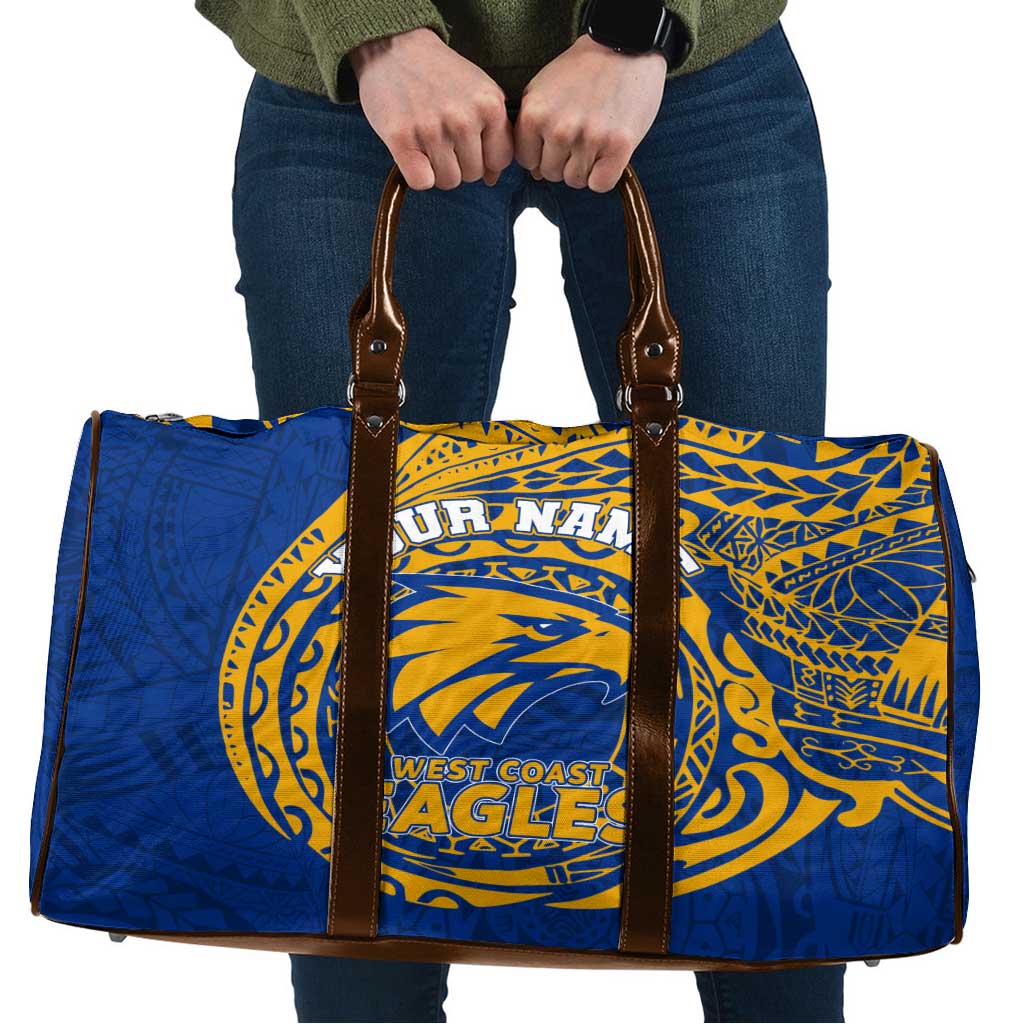 Personalized West Coast Eagles Polynesian Travel Bag Tribal Chest and Sleeve Tattoo Heritage Warrior