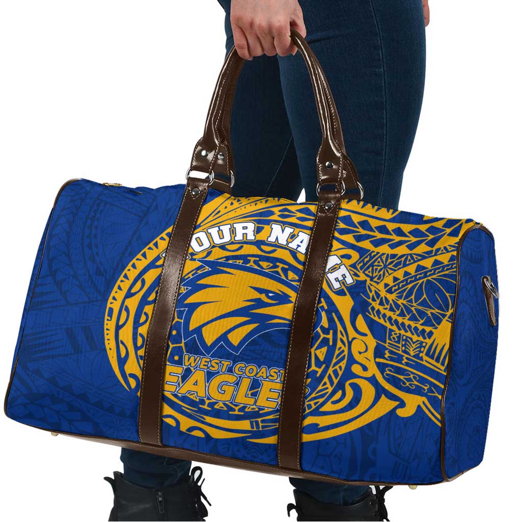 Personalized West Coast Eagles Polynesian Travel Bag Tribal Chest and Sleeve Tattoo Heritage Warrior