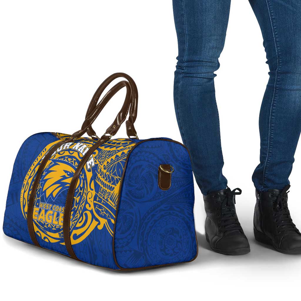 Personalized West Coast Eagles Polynesian Travel Bag Tribal Chest and Sleeve Tattoo Heritage Warrior