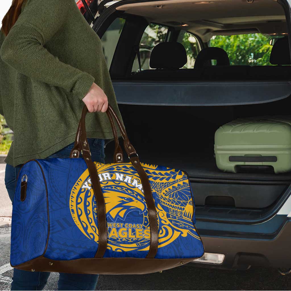 Personalized West Coast Eagles Polynesian Travel Bag Tribal Chest and Sleeve Tattoo Heritage Warrior
