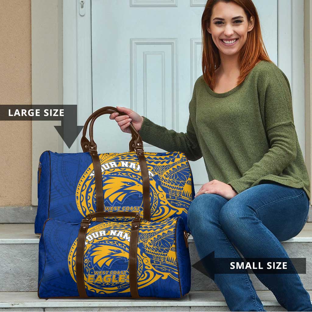 Personalized West Coast Eagles Polynesian Travel Bag Tribal Chest and Sleeve Tattoo Heritage Warrior