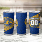 Personalized West Coast Eagles Polynesian Tumbler Cup Tribal Chest and Sleeve Tattoo Heritage Warrior