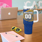 Personalized West Coast Eagles Polynesian Tumbler With Handle Tribal Chest and Sleeve Tattoo Heritage Warrior