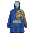Personalized West Coast Eagles Polynesian Wearable Blanket Hoodie Tribal Chest and Sleeve Tattoo Heritage Warrior