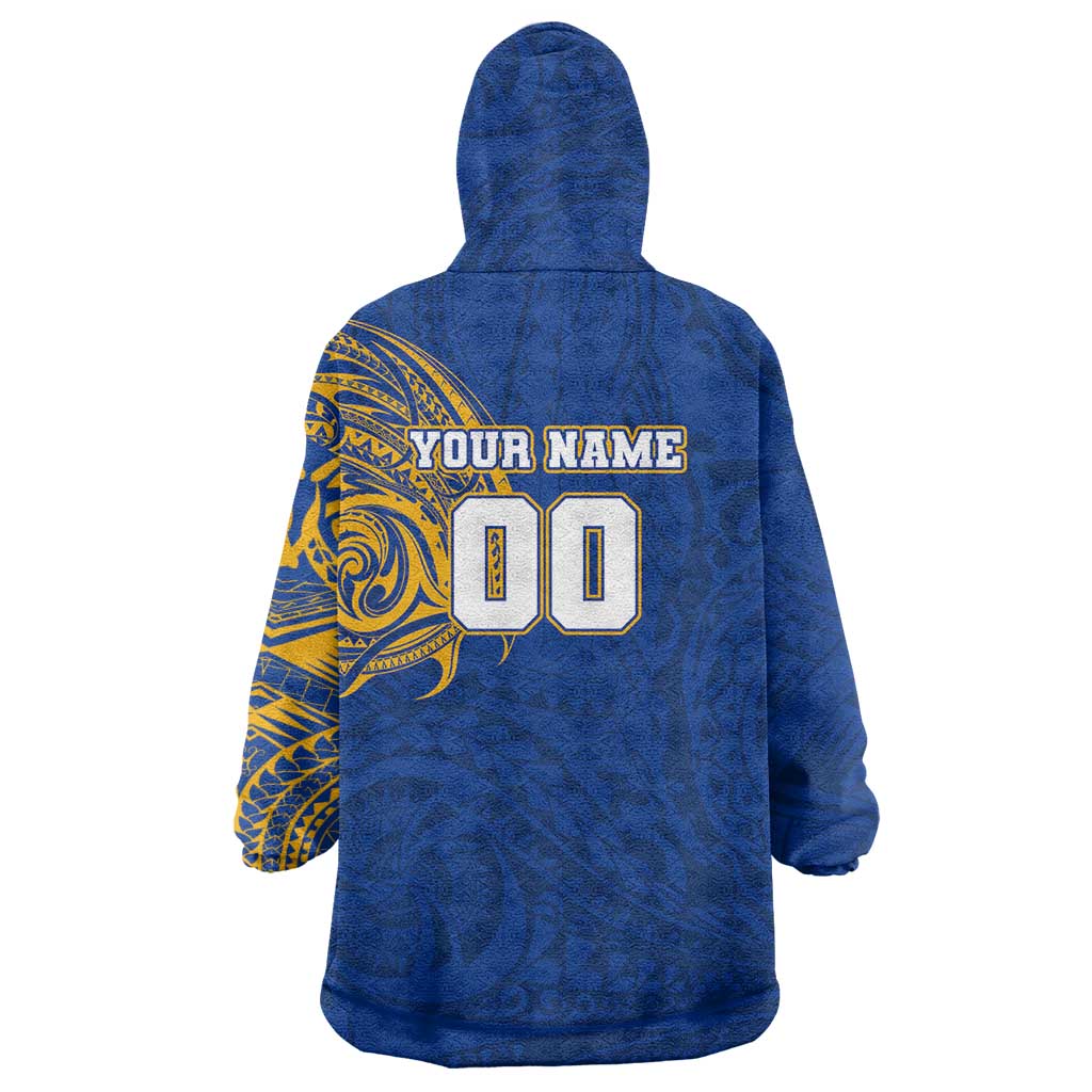 Personalized West Coast Eagles Polynesian Wearable Blanket Hoodie Tribal Chest and Sleeve Tattoo Heritage Warrior