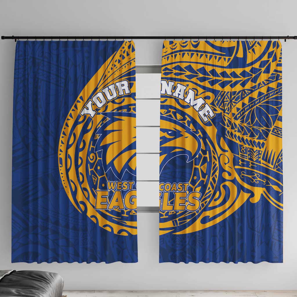 Personalized West Coast Eagles Polynesian Window Curtain Tribal Chest and Sleeve Tattoo Heritage Warrior