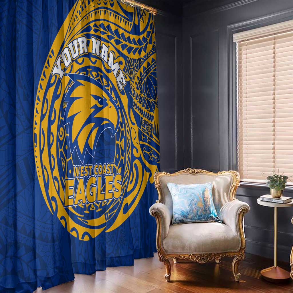 Personalized West Coast Eagles Polynesian Window Curtain Tribal Chest and Sleeve Tattoo Heritage Warrior