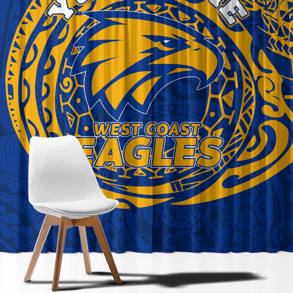 Personalized West Coast Eagles Polynesian Window Curtain Tribal Chest and Sleeve Tattoo Heritage Warrior