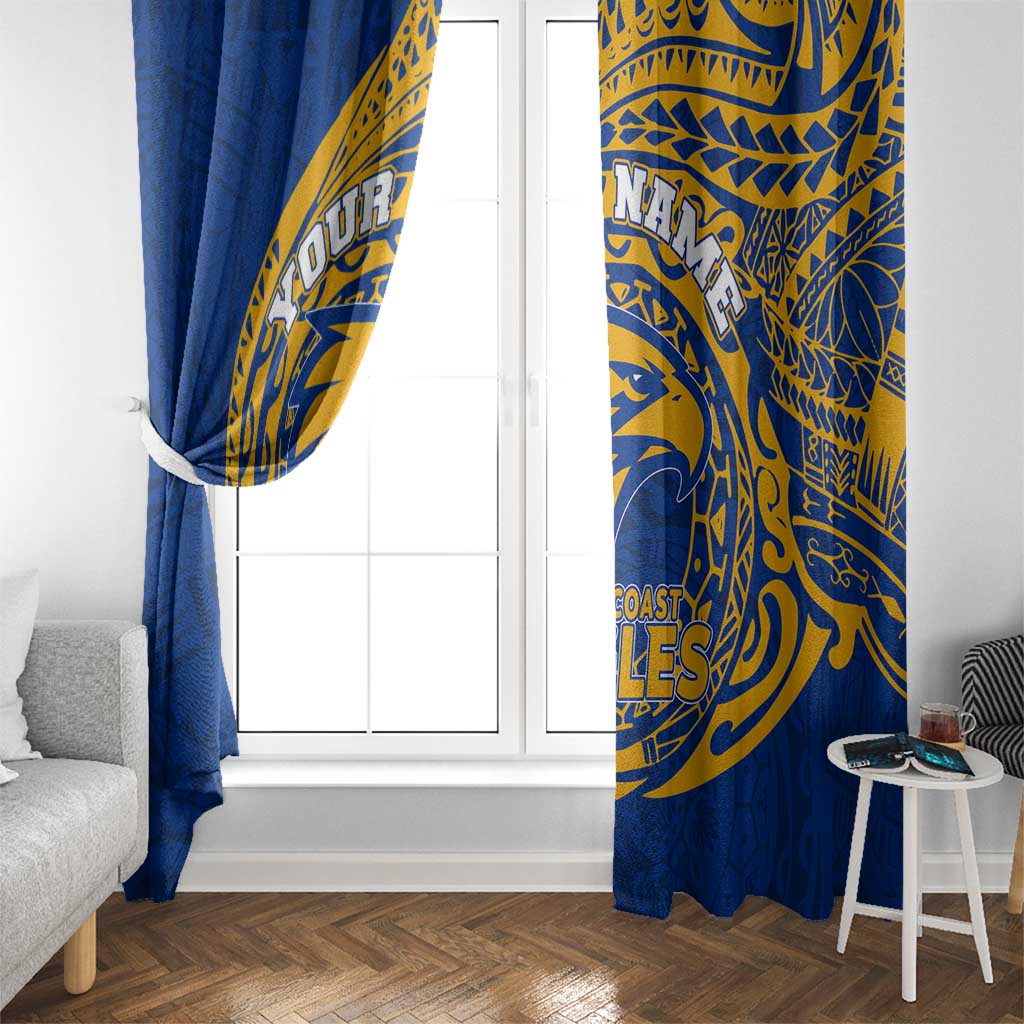 Personalized West Coast Eagles Polynesian Window Curtain Tribal Chest and Sleeve Tattoo Heritage Warrior
