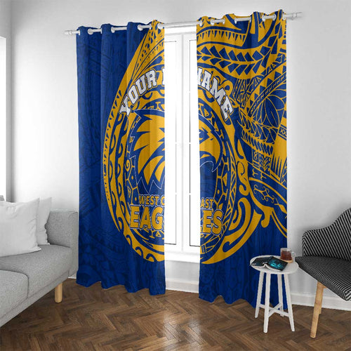 Personalized West Coast Eagles Polynesian Window Curtain Tribal Chest and Sleeve Tattoo Heritage Warrior