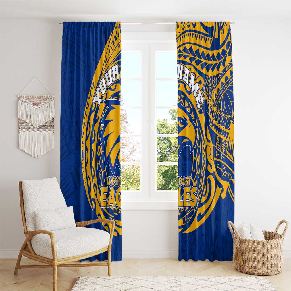 Personalized West Coast Eagles Polynesian Window Curtain Tribal Chest and Sleeve Tattoo Heritage Warrior
