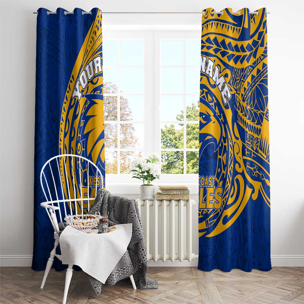 Personalized West Coast Eagles Polynesian Window Curtain Tribal Chest and Sleeve Tattoo Heritage Warrior