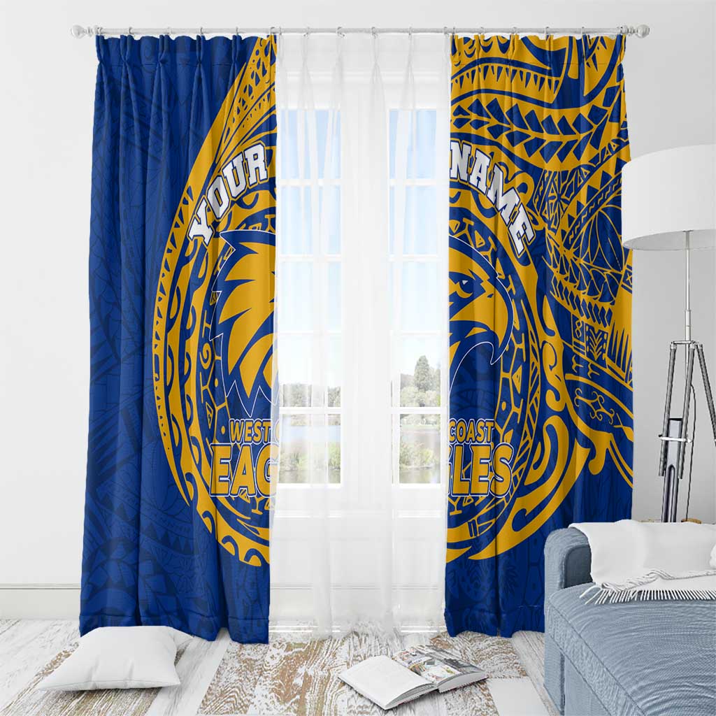 Personalized West Coast Eagles Polynesian Window Curtain Tribal Chest and Sleeve Tattoo Heritage Warrior