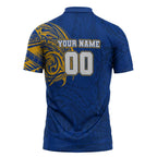 Personalized West Coast Eagles Polynesian Zipper Polo Shirt Tribal Chest and Sleeve Tattoo Heritage Warrior