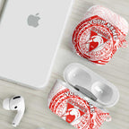Personalized Sydney Swans Polynesian AirPods Case Tribal Chest and Sleeve Tattoo Heritage Warrior