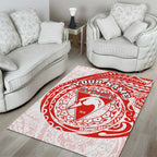 Personalized Sydney Swans Polynesian Area Rug Tribal Chest and Sleeve Tattoo Heritage Warrior