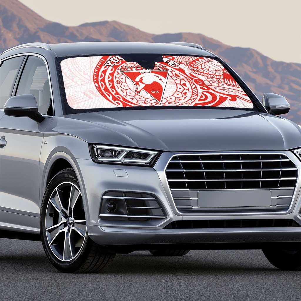 Personalized Sydney Swans Polynesian Auto Sun Shade Tribal Chest and Sleeve Tattoo Heritage Warrior
