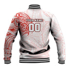 Personalized Sydney Swans Polynesian Baseball Jacket Tribal Chest and Sleeve Tattoo Heritage Warrior