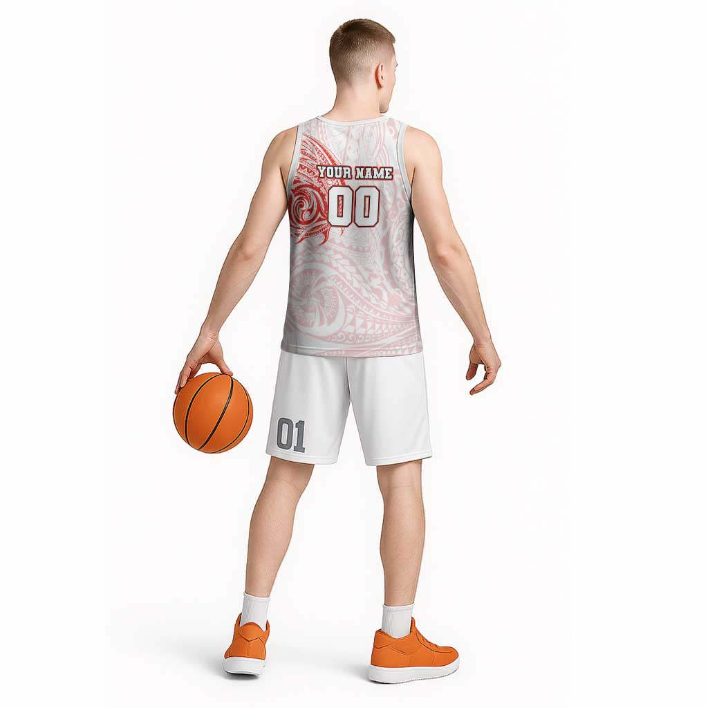 Personalized Sydney Swans Polynesian Basketball Jersey Tribal Chest and Sleeve Tattoo Heritage Warrior