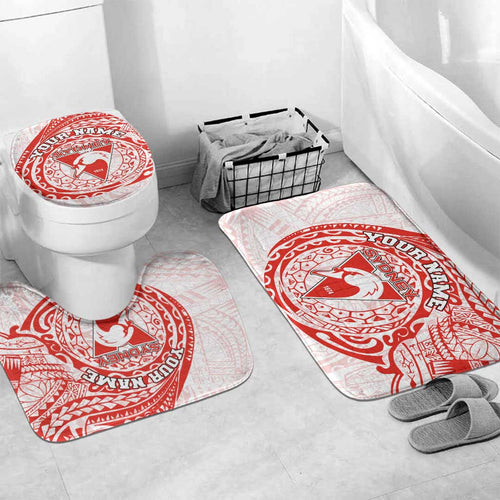 Personalized Sydney Swans Polynesian Bathroom Set Tribal Chest and Sleeve Tattoo Heritage Warrior
