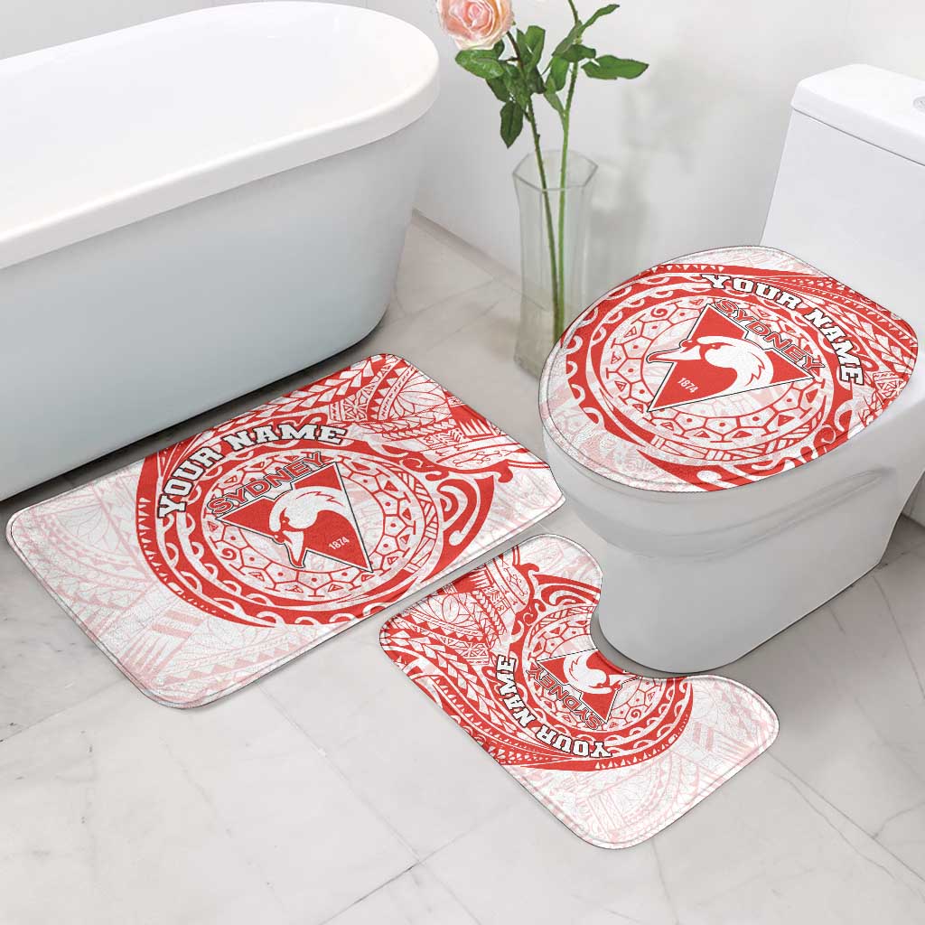 Personalized Sydney Swans Polynesian Bathroom Set Tribal Chest and Sleeve Tattoo Heritage Warrior