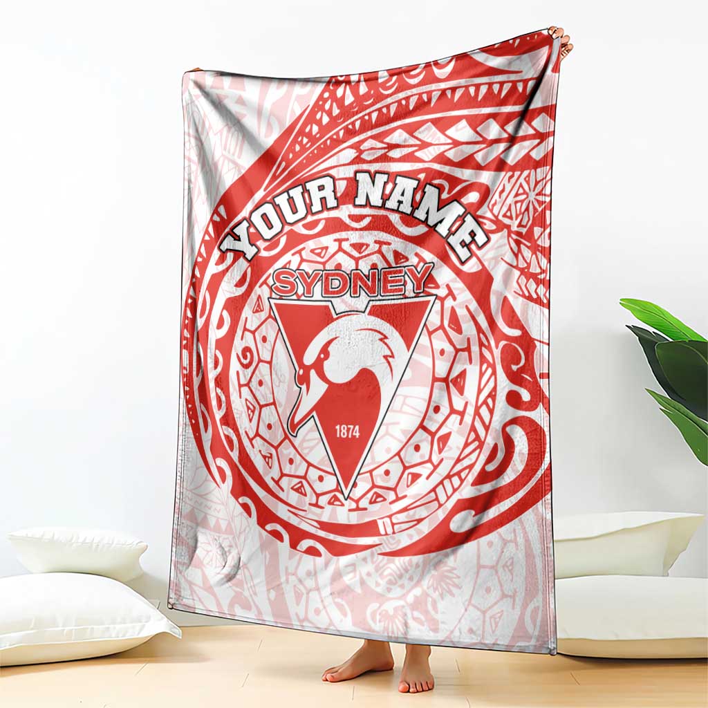 Personalized Sydney Swans Polynesian Blanket Tribal Chest and Sleeve Tattoo Heritage Warrior