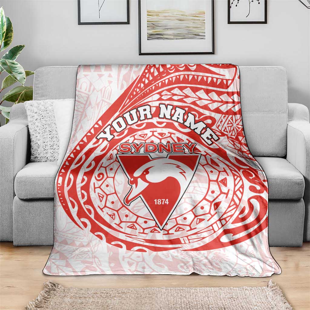 Personalized Sydney Swans Polynesian Blanket Tribal Chest and Sleeve Tattoo Heritage Warrior