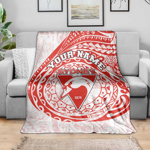 Personalized Sydney Swans Polynesian Blanket Tribal Chest and Sleeve Tattoo Heritage Warrior