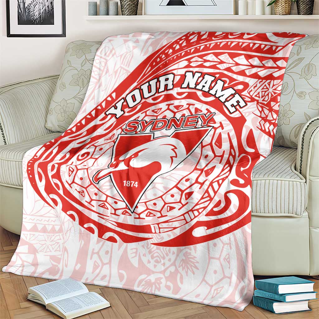 Personalized Sydney Swans Polynesian Blanket Tribal Chest and Sleeve Tattoo Heritage Warrior