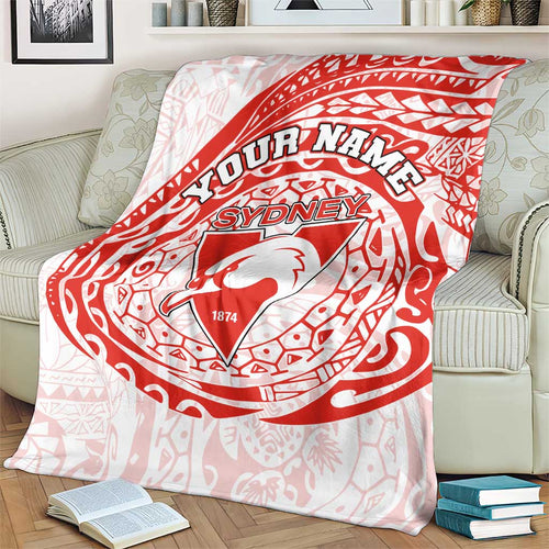 Personalized Sydney Swans Polynesian Blanket Tribal Chest and Sleeve Tattoo Heritage Warrior