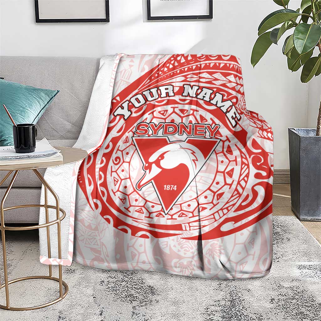Personalized Sydney Swans Polynesian Blanket Tribal Chest and Sleeve Tattoo Heritage Warrior