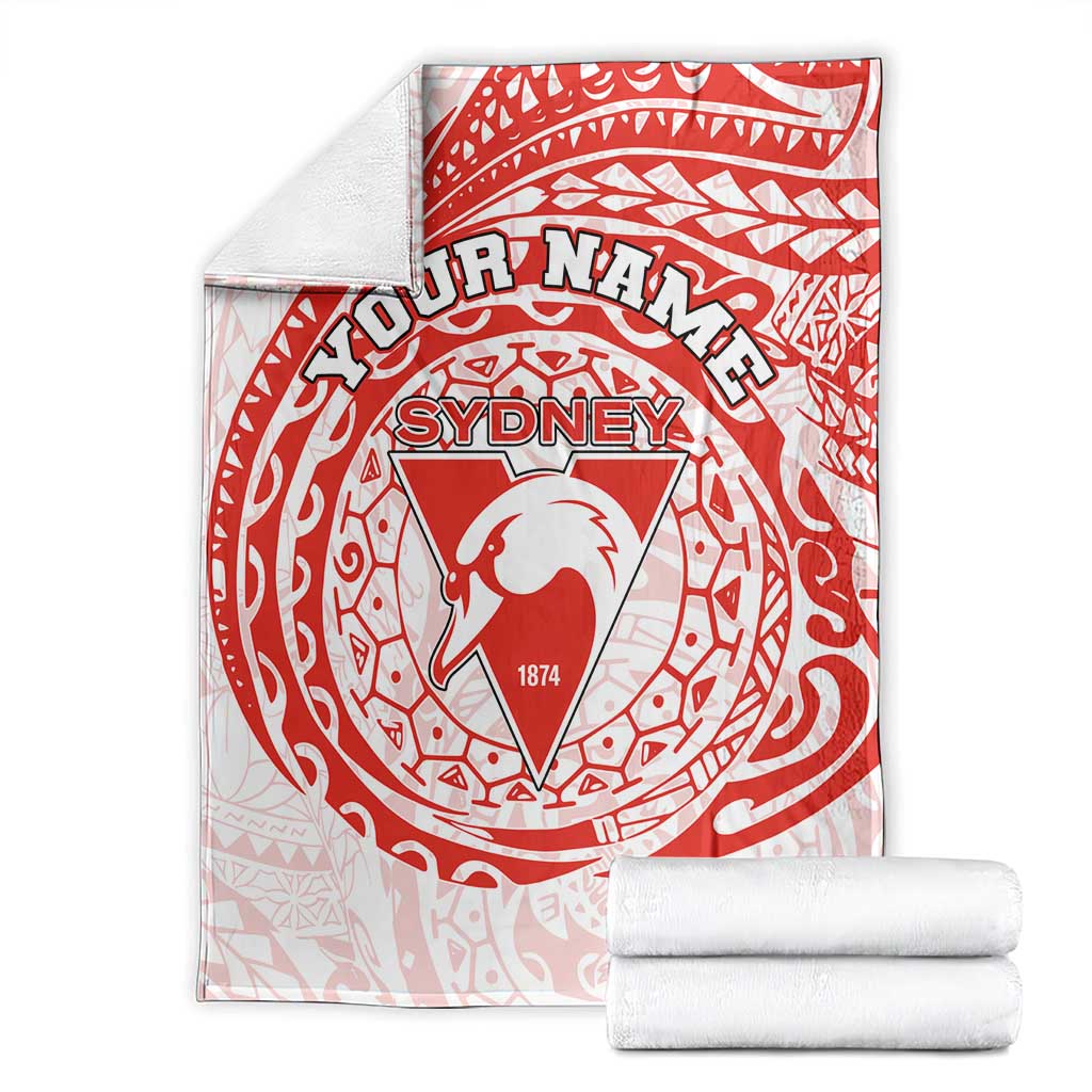 Personalized Sydney Swans Polynesian Blanket Tribal Chest and Sleeve Tattoo Heritage Warrior