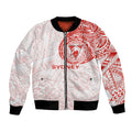 Personalized Sydney Swans Polynesian Bomber Jacket Tribal Chest and Sleeve Tattoo Heritage Warrior