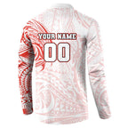 Personalized Sydney Swans Polynesian Button Sweatshirt Tribal Chest and Sleeve Tattoo Heritage Warrior