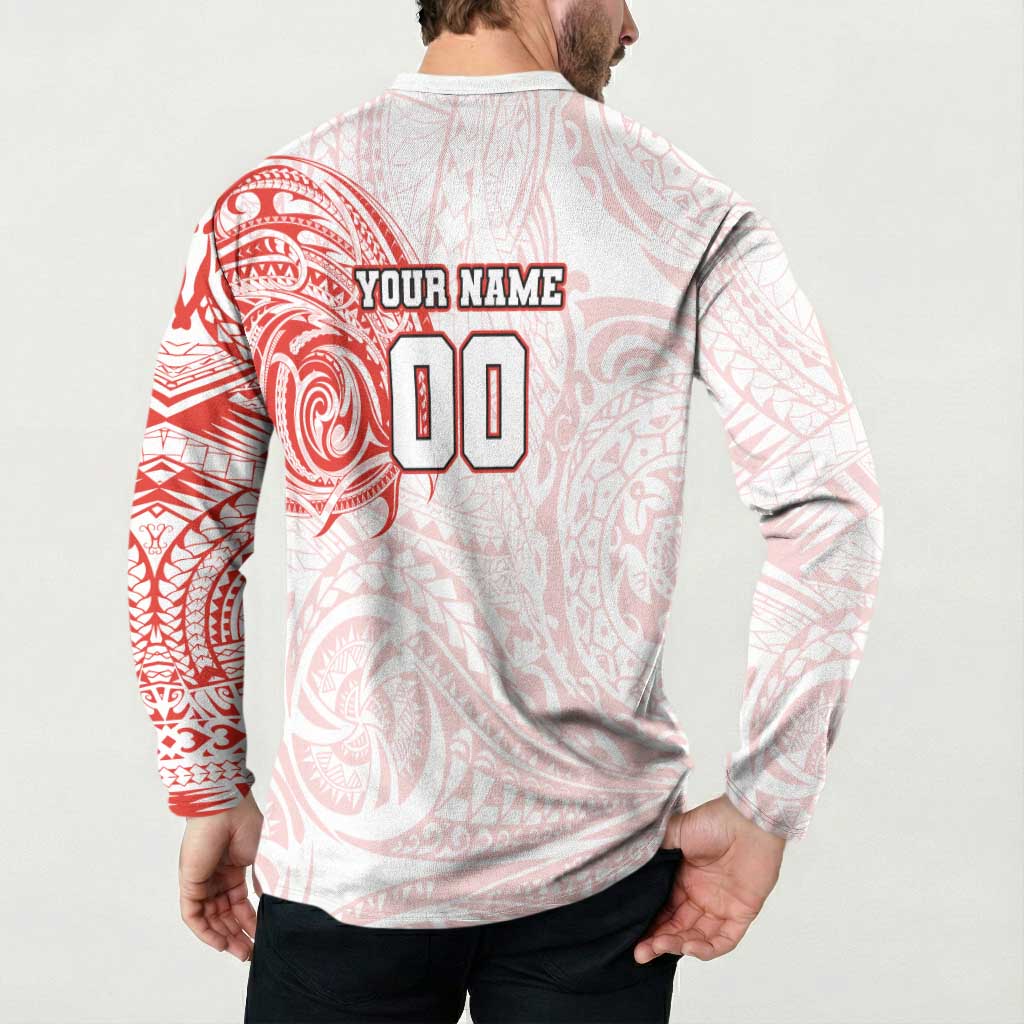 Personalized Sydney Swans Polynesian Button Sweatshirt Tribal Chest and Sleeve Tattoo Heritage Warrior