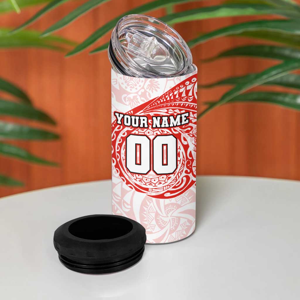 Personalized Sydney Swans Polynesian 4 in 1 Can Cooler Tumbler Tribal Chest and Sleeve Tattoo Heritage Warrior