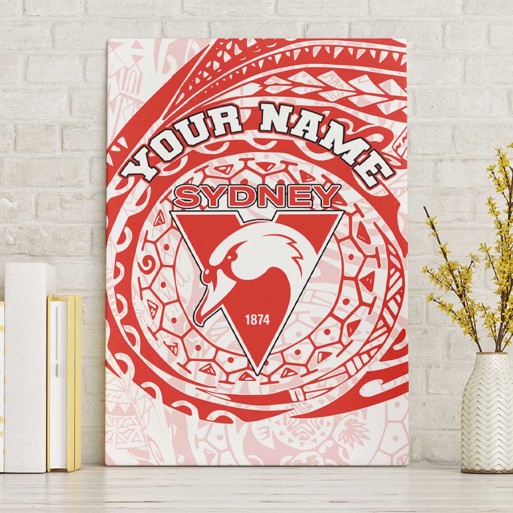 Personalized Sydney Swans Polynesian Canvas Wall Art Tribal Chest and Sleeve Tattoo Heritage Warrior