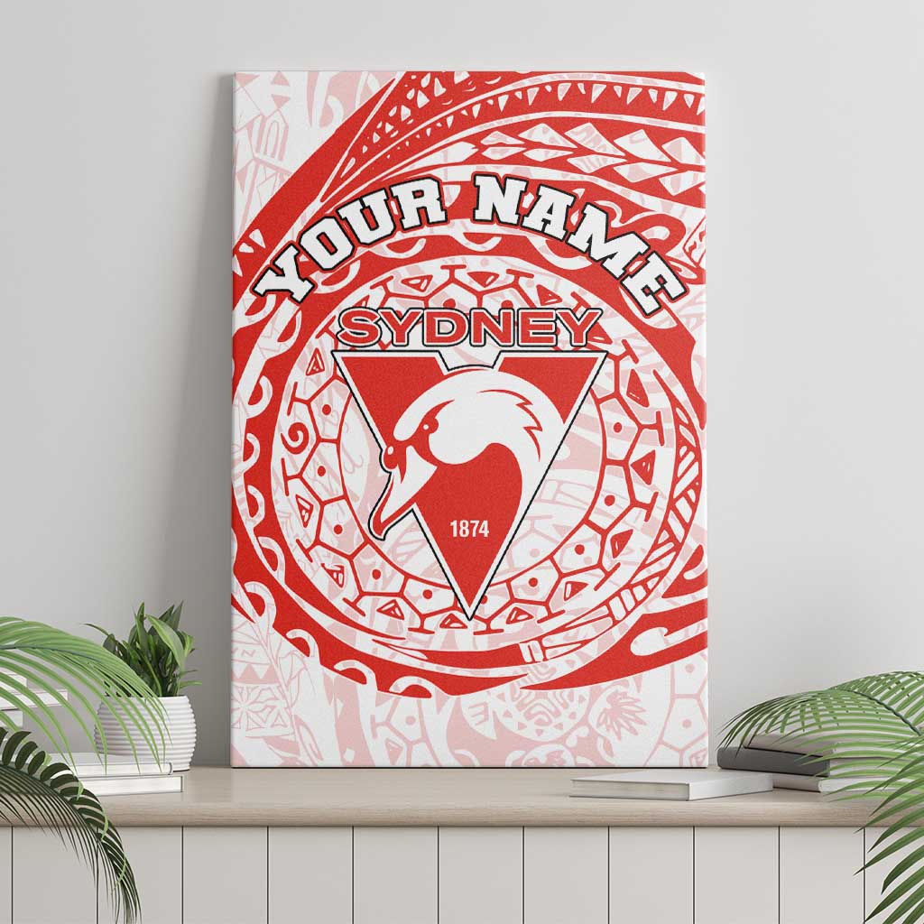 Personalized Sydney Swans Polynesian Canvas Wall Art Tribal Chest and Sleeve Tattoo Heritage Warrior