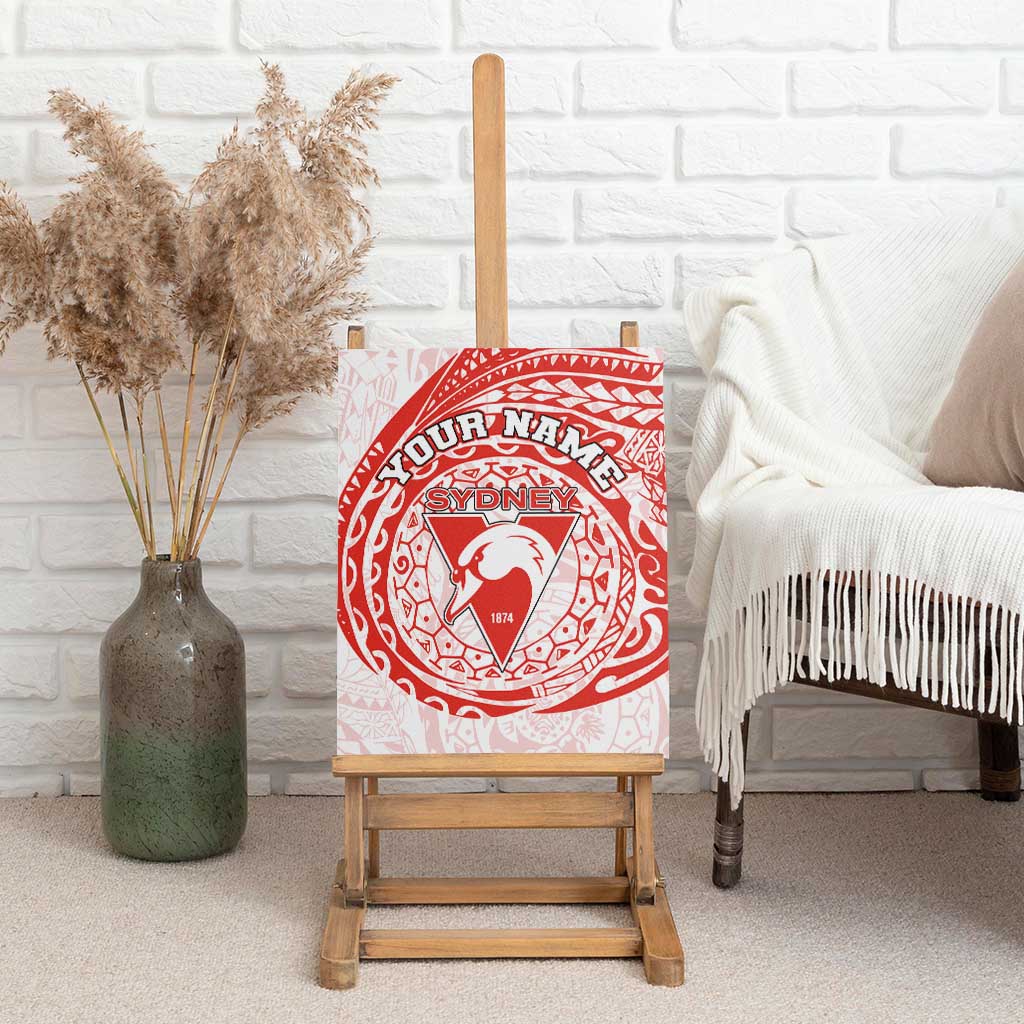 Personalized Sydney Swans Polynesian Canvas Wall Art Tribal Chest and Sleeve Tattoo Heritage Warrior