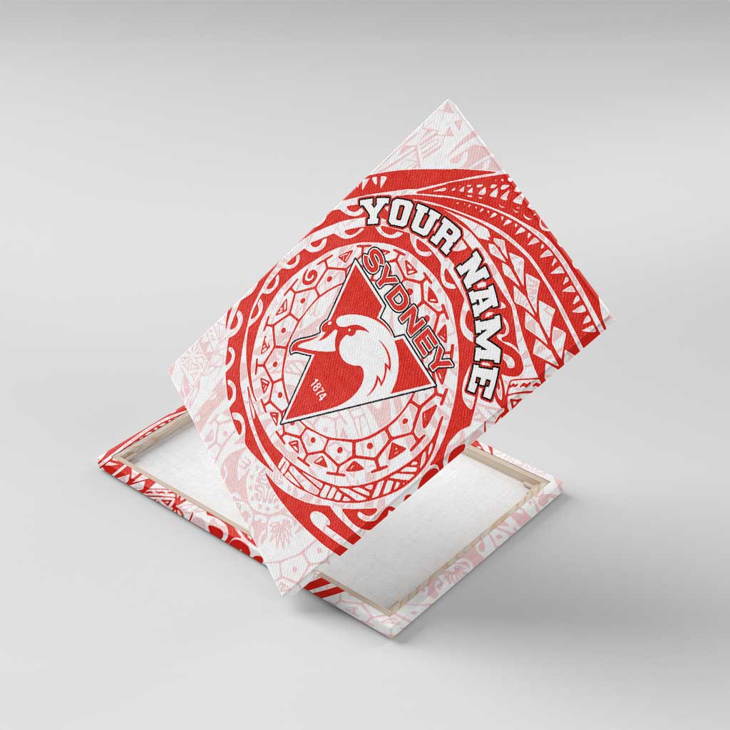 Personalized Sydney Swans Polynesian Canvas Wall Art Tribal Chest and Sleeve Tattoo Heritage Warrior