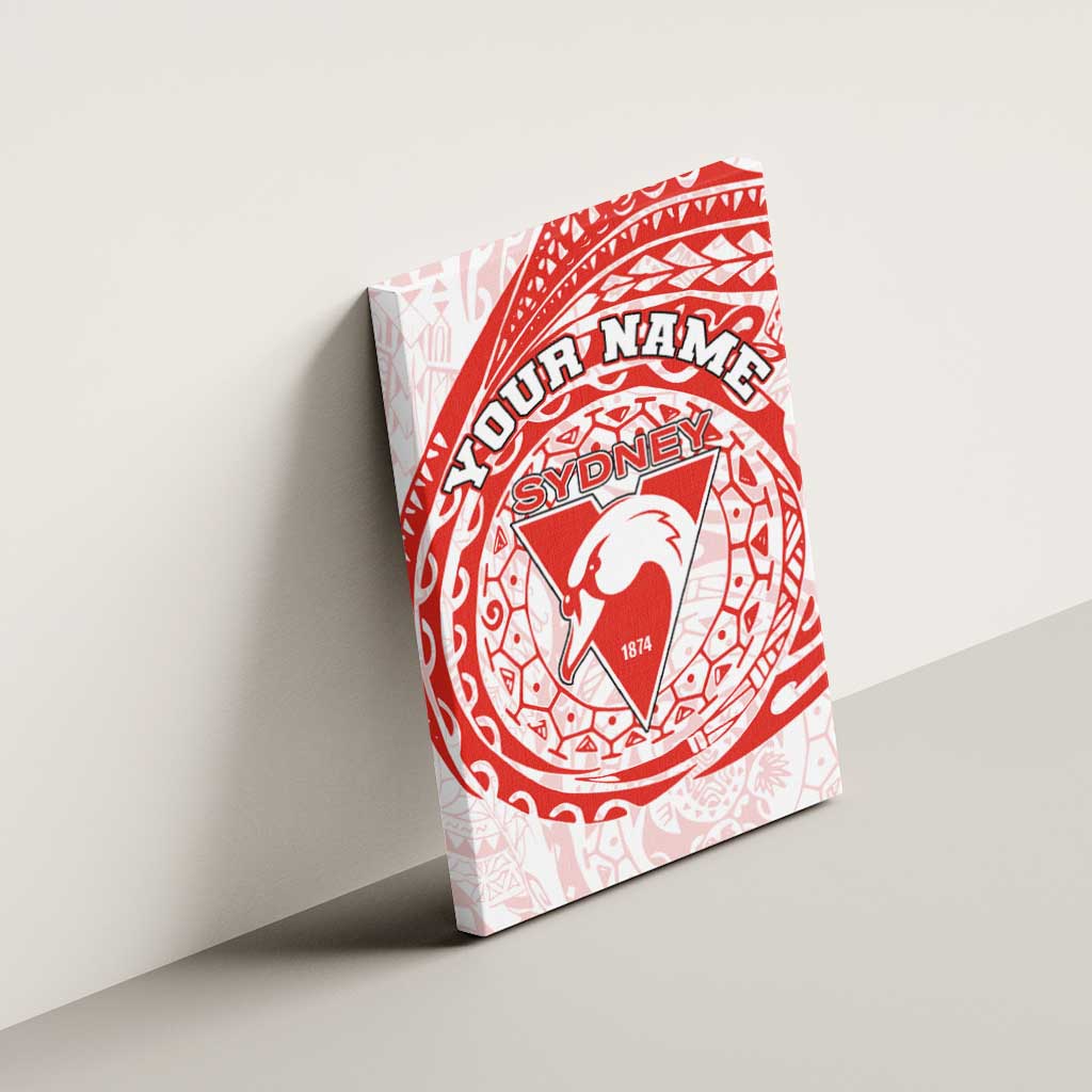 Personalized Sydney Swans Polynesian Canvas Wall Art Tribal Chest and Sleeve Tattoo Heritage Warrior