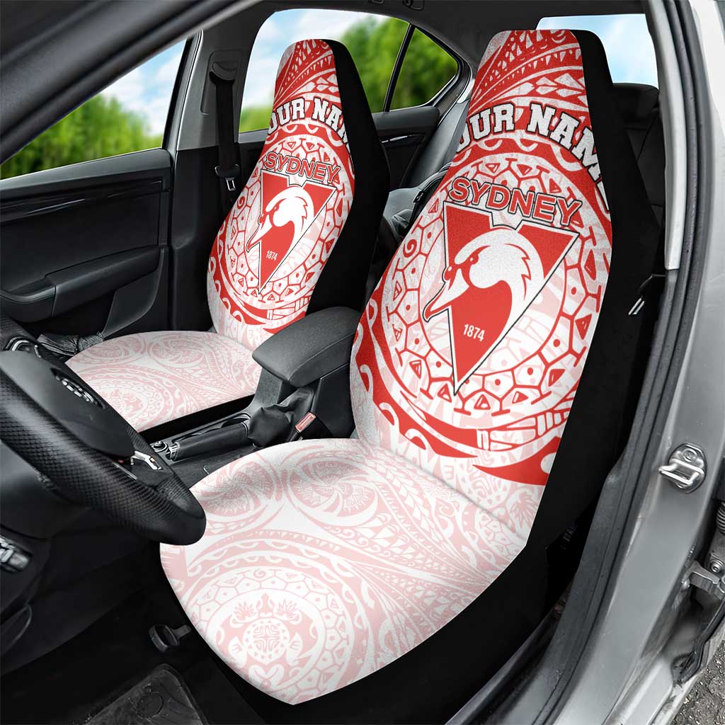 Personalized Sydney Swans Polynesian Car Seat Cover Tribal Chest and Sleeve Tattoo Heritage Warrior