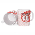 Personalized Sydney Swans Polynesian Ceramic Mug Tribal Chest and Sleeve Tattoo Heritage Warrior