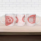 Personalized Sydney Swans Polynesian Ceramic Mug Tribal Chest and Sleeve Tattoo Heritage Warrior