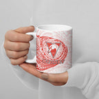 Personalized Sydney Swans Polynesian Ceramic Mug Tribal Chest and Sleeve Tattoo Heritage Warrior